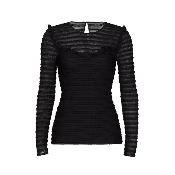 PARKER Carmen Black Top - Ruffle & Lace - Perfectly Warm - XS or S - Picture 4 of 4